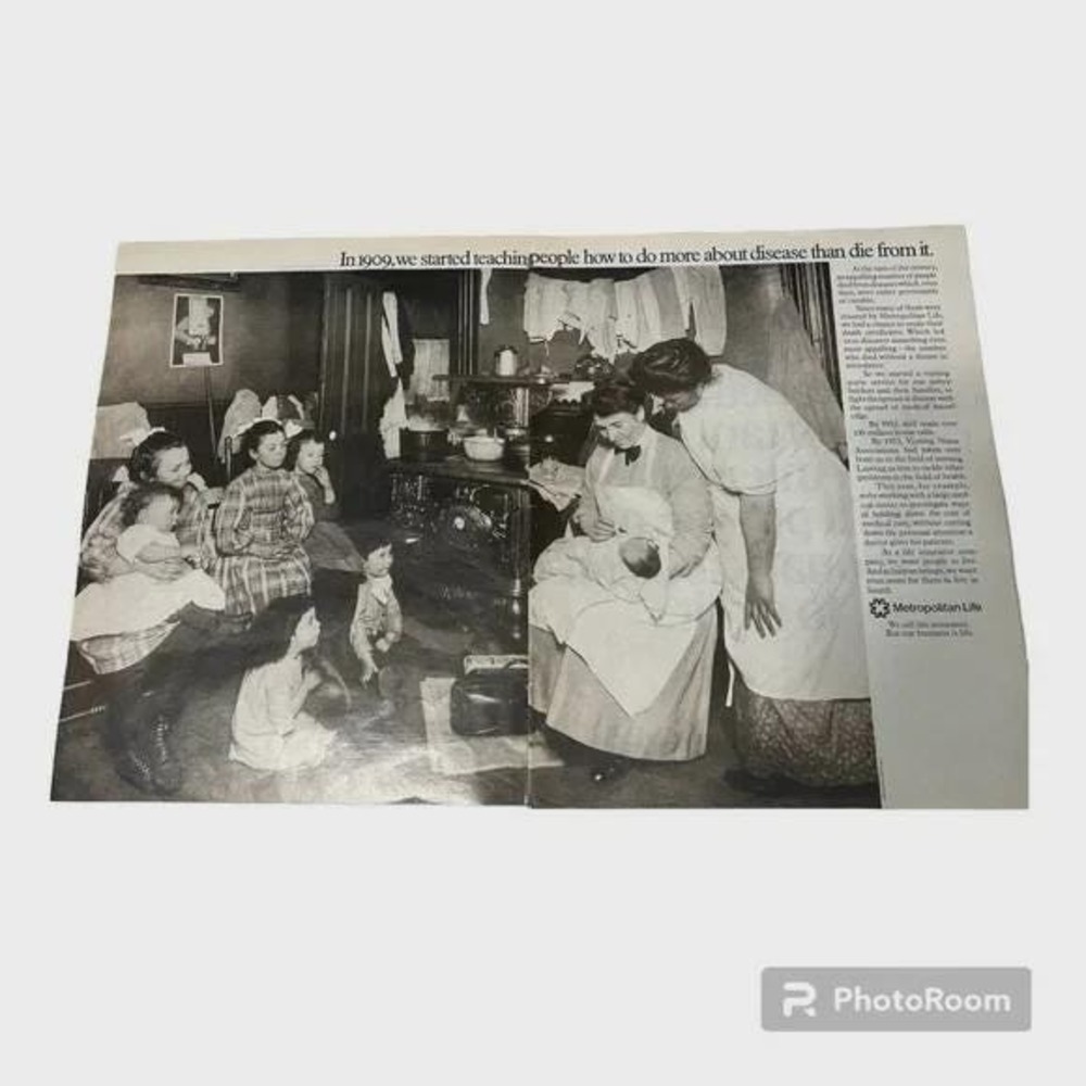 1970 Metropolitan Life Double Page Original Vintage Print